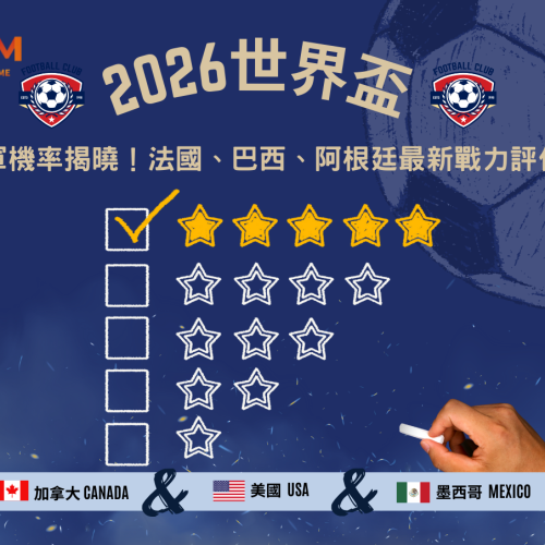 2026世界盃冠軍機率揭曉！法國、巴西、阿根廷最新戰力評估！